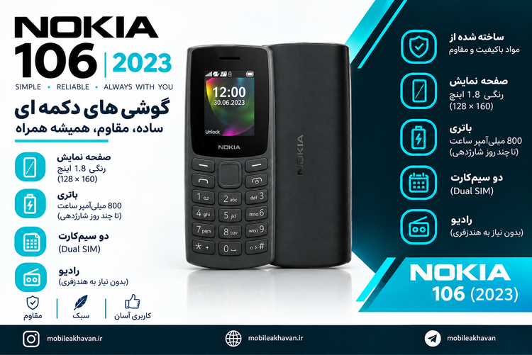 نوکیا ۱۰۶/۲۰۲۳⭕گارانتی 18 ماه⭕